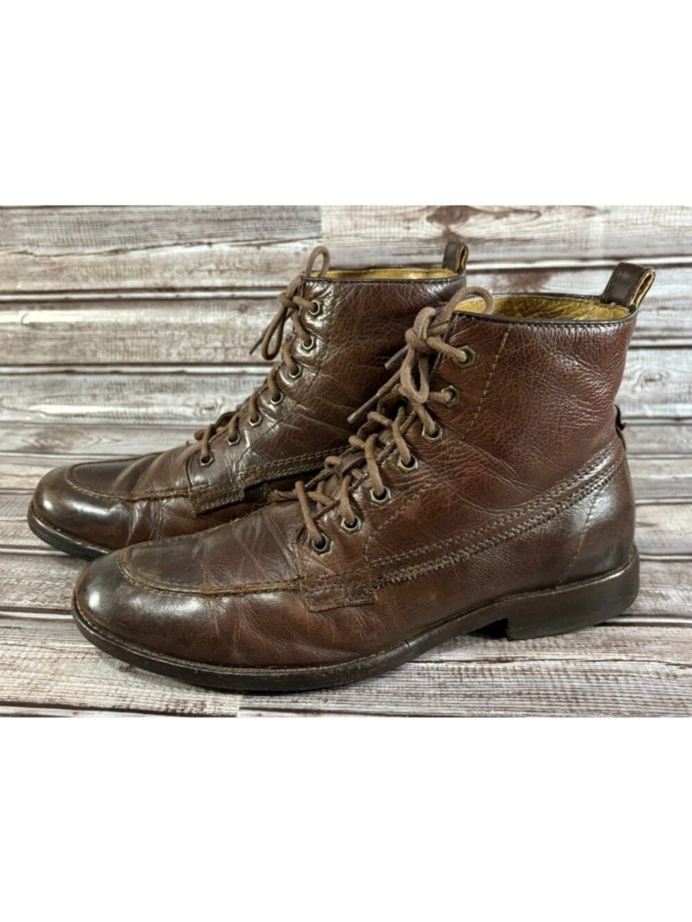 Frye 87901 Phillip Lace Up Work Ankle Boots size 8 B color Brown Vintage